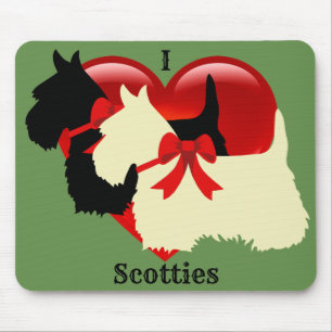 Scottish Terrier black silhouette, Scotland dog Mouse Mat