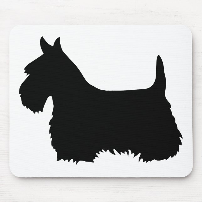 Scottish Terrier black silhouette, Scotland dog Mouse Mat (Front)