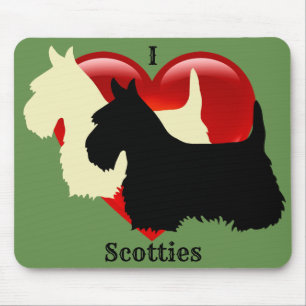 Scottish Terrier black silhouette, Scotland dog Mouse Mat