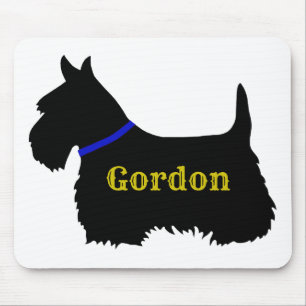 Scottish Terrier black silhouette, Scotland dog Mouse Mat