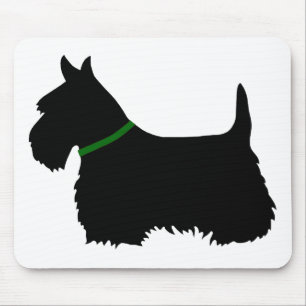 Scottish Terrier black silhouette, Scotland dog Mouse Mat