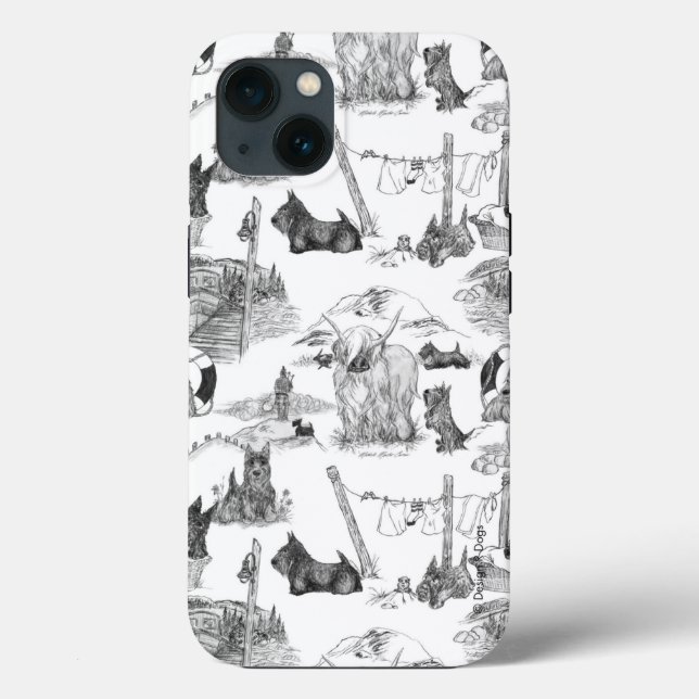 SCOTTISH Terrier Black Toile Case-Mate iPhone Case (Back)