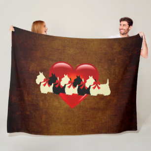 Scottish terrier, black/wheaten, I love Scotties, Fleece Blanket