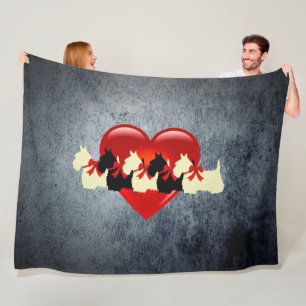 Scottish terrier, black/wheaten, I love Scotties, Fleece Blanket
