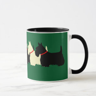 Scottish Terrier black/wheaten silhouette heart Mug
