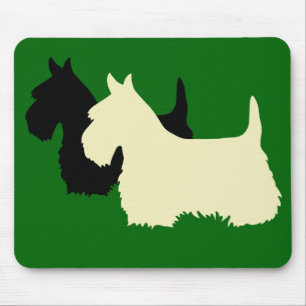Scottish Terrier black/wheaten silhouette Mouse Mat
