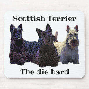 Scottish Terrier black/wheaten trio, black dog Mouse Mat