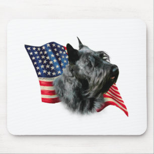 Scottish Terrier (blk) Flag Mouse Mat