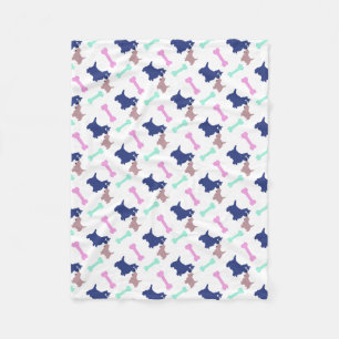 Scottish Terrier Bones choose colour Dog Blanket 2