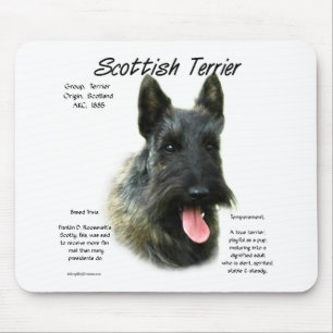Scottish Terrier (brindle) History Design Mouse Mat