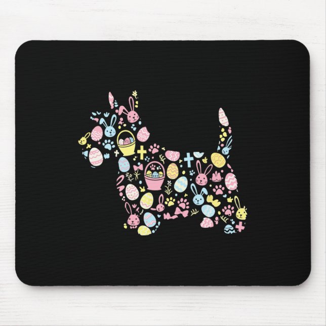 Scottish Terrier Bunny Easter Egg Easter Day Women Mouse Mat (Front)