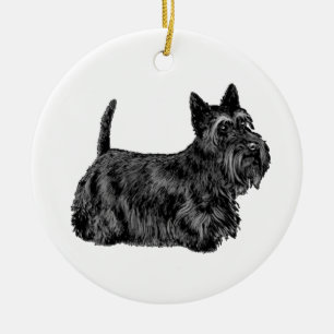 Scottish Terrier Ceramic Tree Decoration