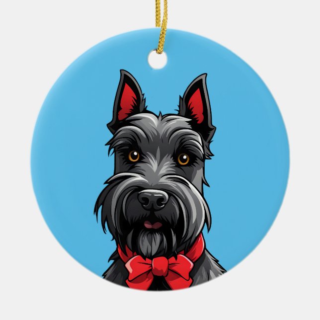 Scottish Terrier Ceramic Tree Decoration (Front)