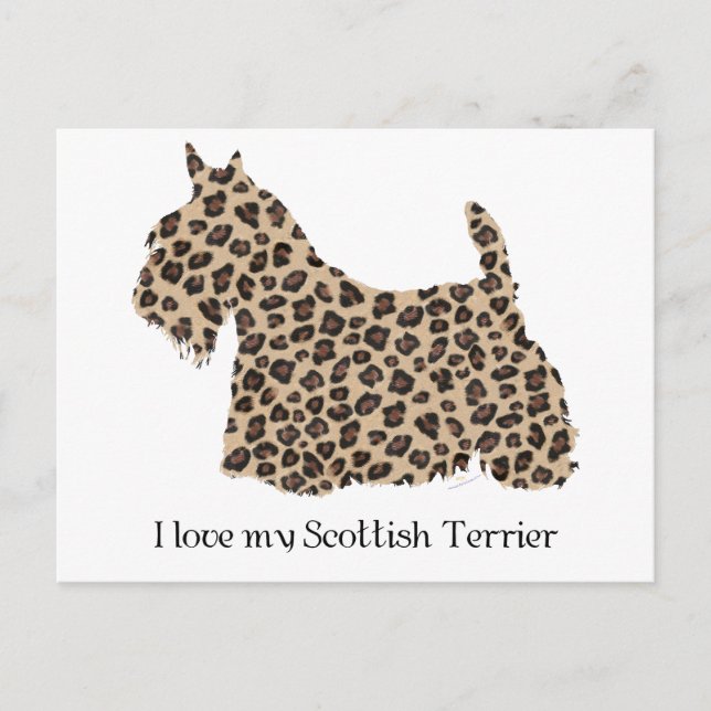 Scottish Terrier Cheetah Print Postcard (Front)