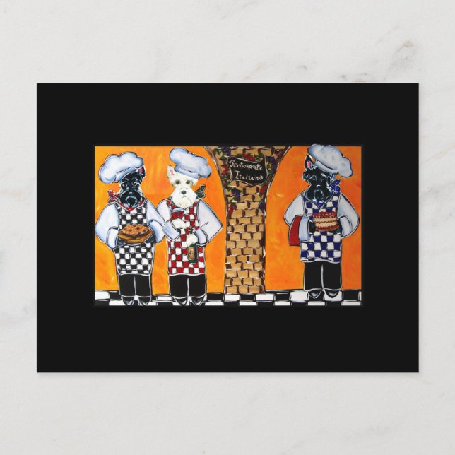 Scottish Terrier Chefs Postcard (Front)