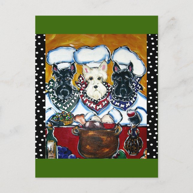 Scottish Terrier Chefs Postcard (Front)