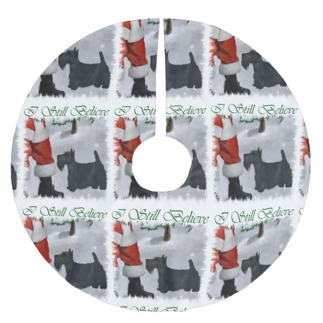 Scottish Terrier Christmas Brushed Polyester Tree Skirt (Front)