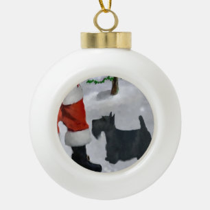 Scottish Terrier Christmas Ceramic Ball Christmas Ornament
