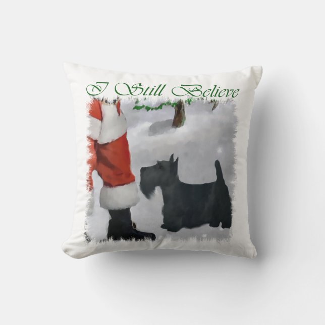 Scottish Terrier Christmas Cushion (Front)