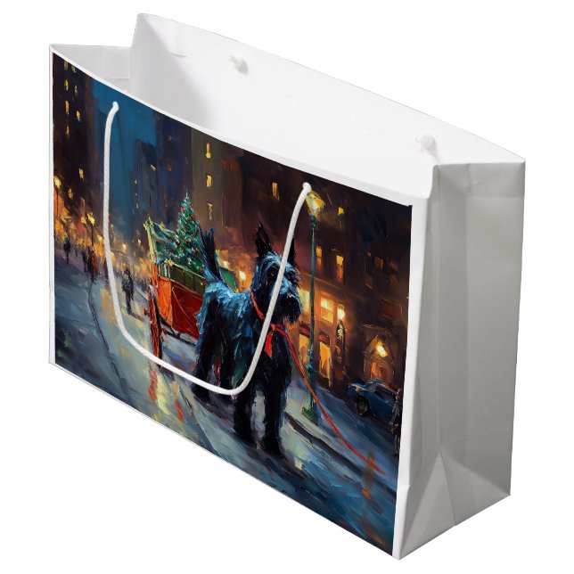 Scottish Terrier Christmas Festive Season  Large Gift Bag (Front Angled)