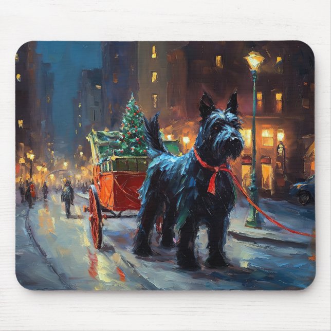 Scottish Terrier Christmas Festive Season  Mouse Mat (Front)