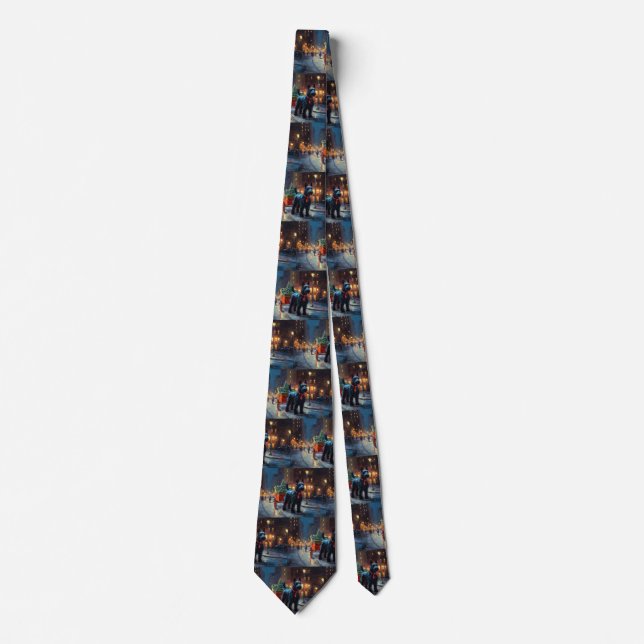 Scottish Terrier Christmas Festive Season  Tie (Front)