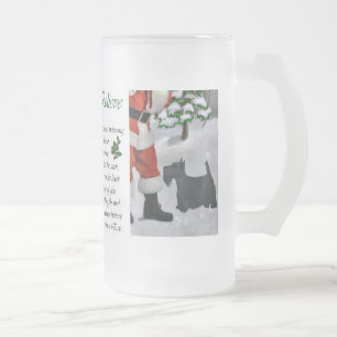 Scottish Terrier Christmas Gifts Frosted Glass Beer Mug