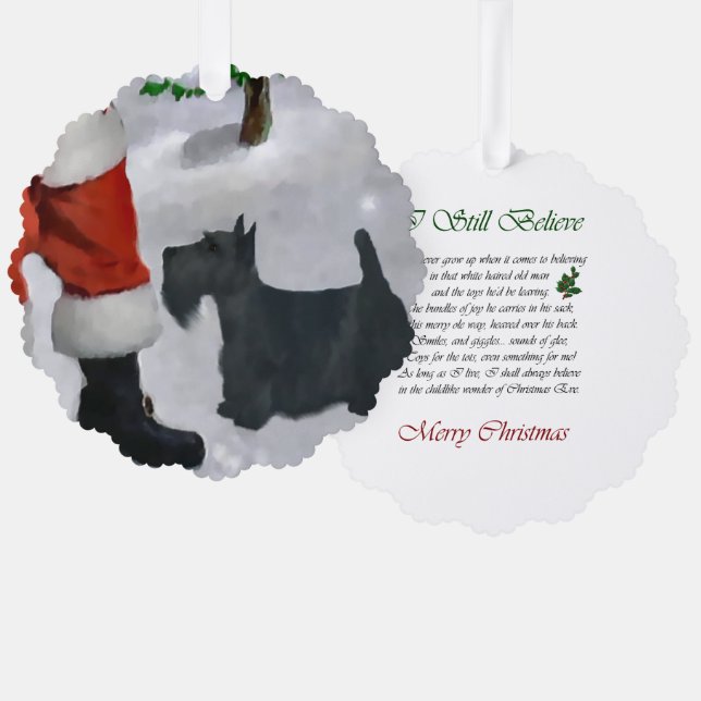 Scottish Terrier Christmas Gifts Tree Decoration Card (Front/Back)