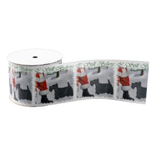 Scottish Terrier Christmas Grosgrain Ribbon