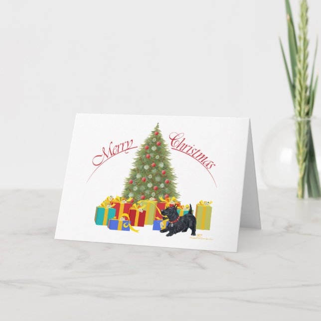 Scottish Terrier Christmas Holiday Card (Front)