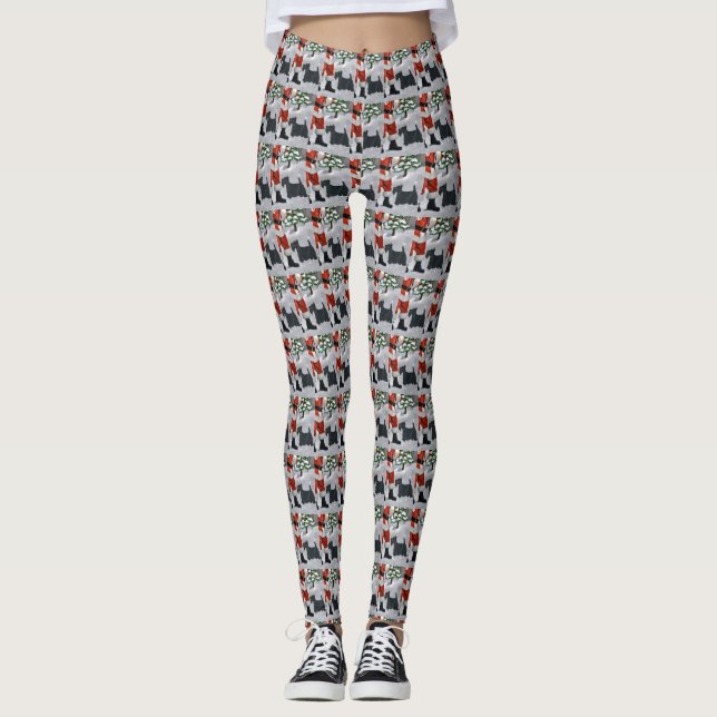 Scottish Terrier Christmas  Leggings (Front)