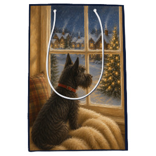 Scottish Terrier Christmas Medium Gift Bag