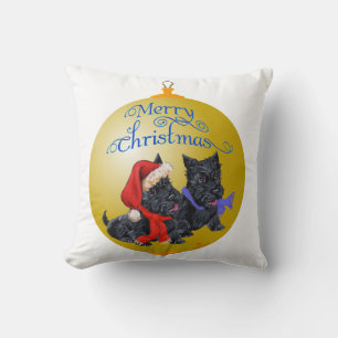 Scottish Terrier Christmas Ornament Cushion