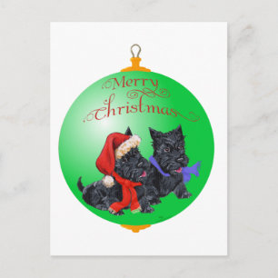 Scottish Terrier Christmas Ornament Holiday Postcard