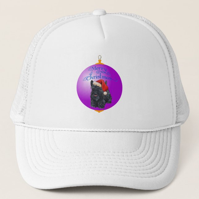 Scottish Terrier Christmas Ornament Trucker Hat (Front)
