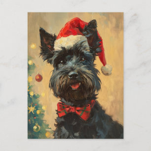 Scottish Terrier Christmas Postcard