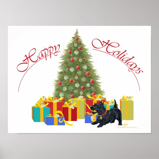 Scottish Terrier Christmas Poster (Front)