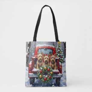 Scottish Terrier Christmas Red Truck Holiday Tote Bag