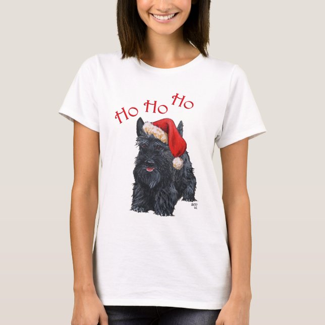 Scottish Terrier Christmas T-Shirt (Front)