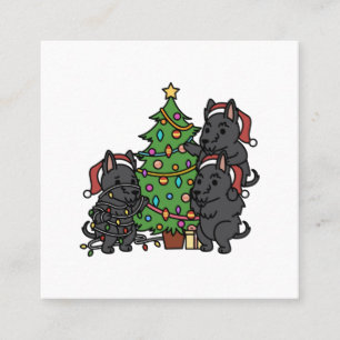 Scottish Terrier Christmas Tree Square Business Card