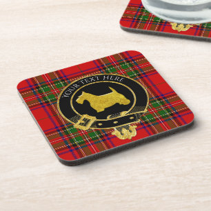 Scottish Terrier Clan Crest Tartan Coaster