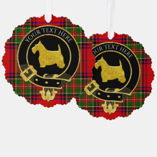 Scottish Terrier Clan Crest Tartan Tree Decoration Card