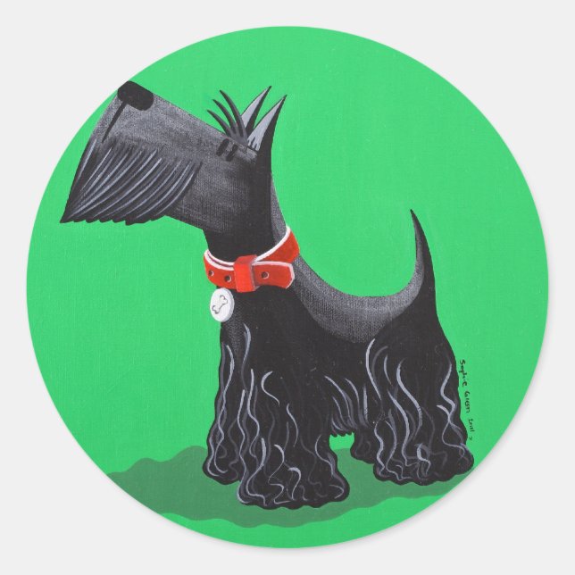 Scottish Terrier Classic Round Sticker (Front)