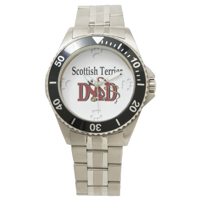 Scottish Terrier Dad Gifts Watch (Front)