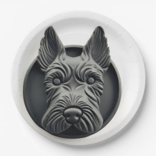 Scottish Terrier Dog 3D Inspired Paper Plate