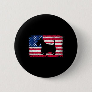 Scottish Terrier Dog 4th Of July Patriotic America 6 Cm Round Badge