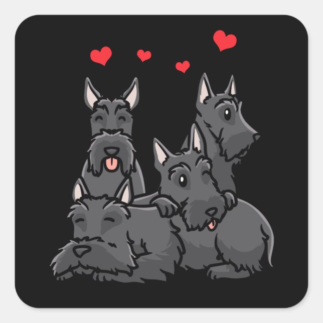 Scottish Terrier Dog Aberdeen Terrier Square Sticker (Front)