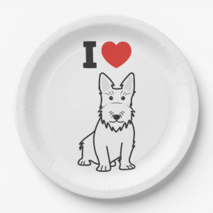 Scottish Terrier Dog Cartoon Paper Plate