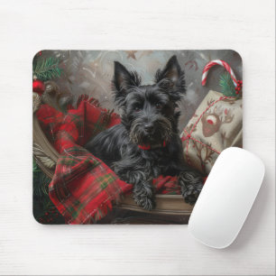 Scottish Terrier Dog Christmas Festive Mouse Mat