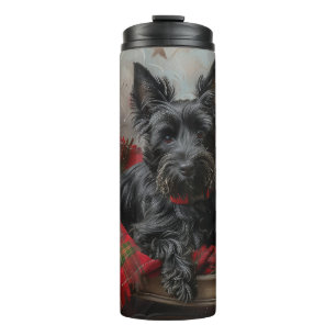 Scottish Terrier Dog Christmas Festive Thermal Tumbler
